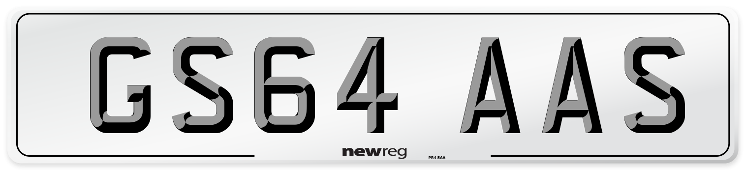 GS64 AAS Number Plate from New Reg